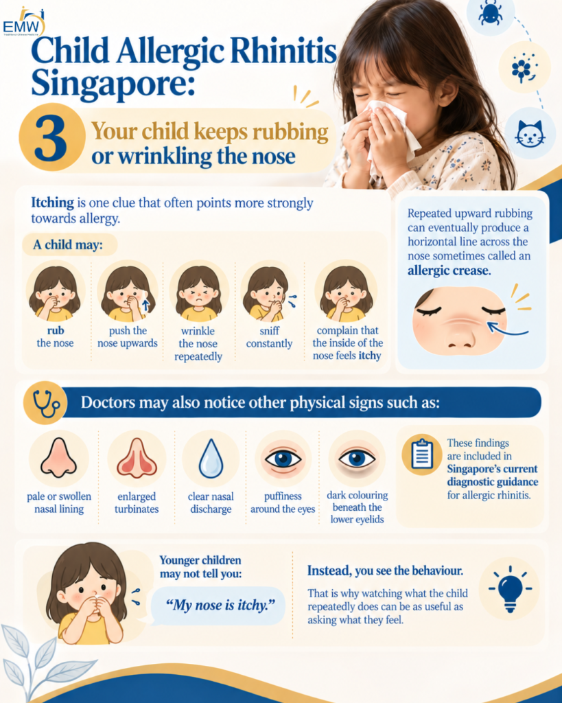 Your child keeps rubbing or wrinkling the nose