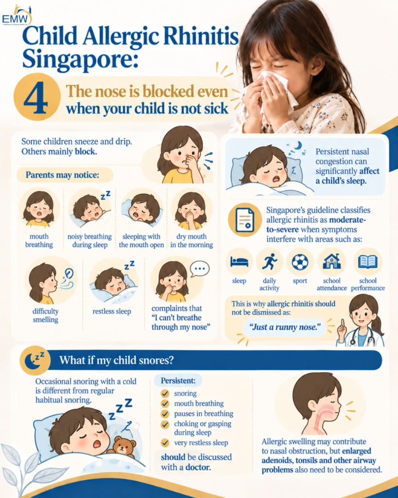 The nose is blocked even when your child is not sick