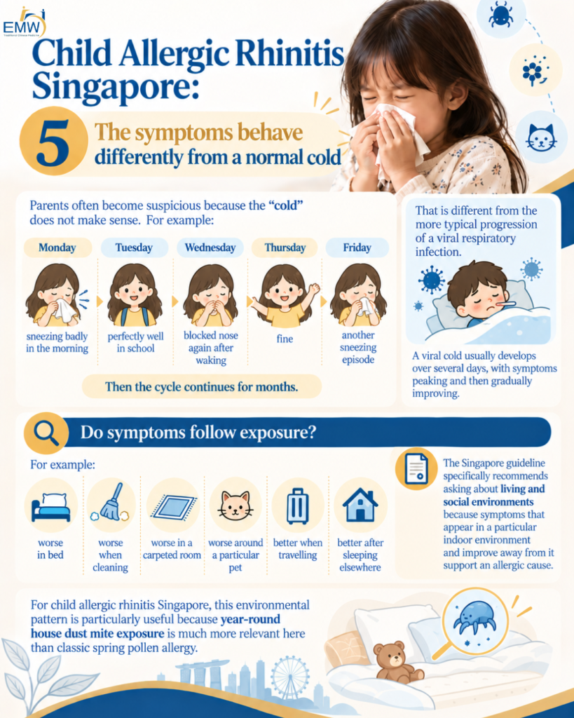 The symptoms behave differently from a normal cold