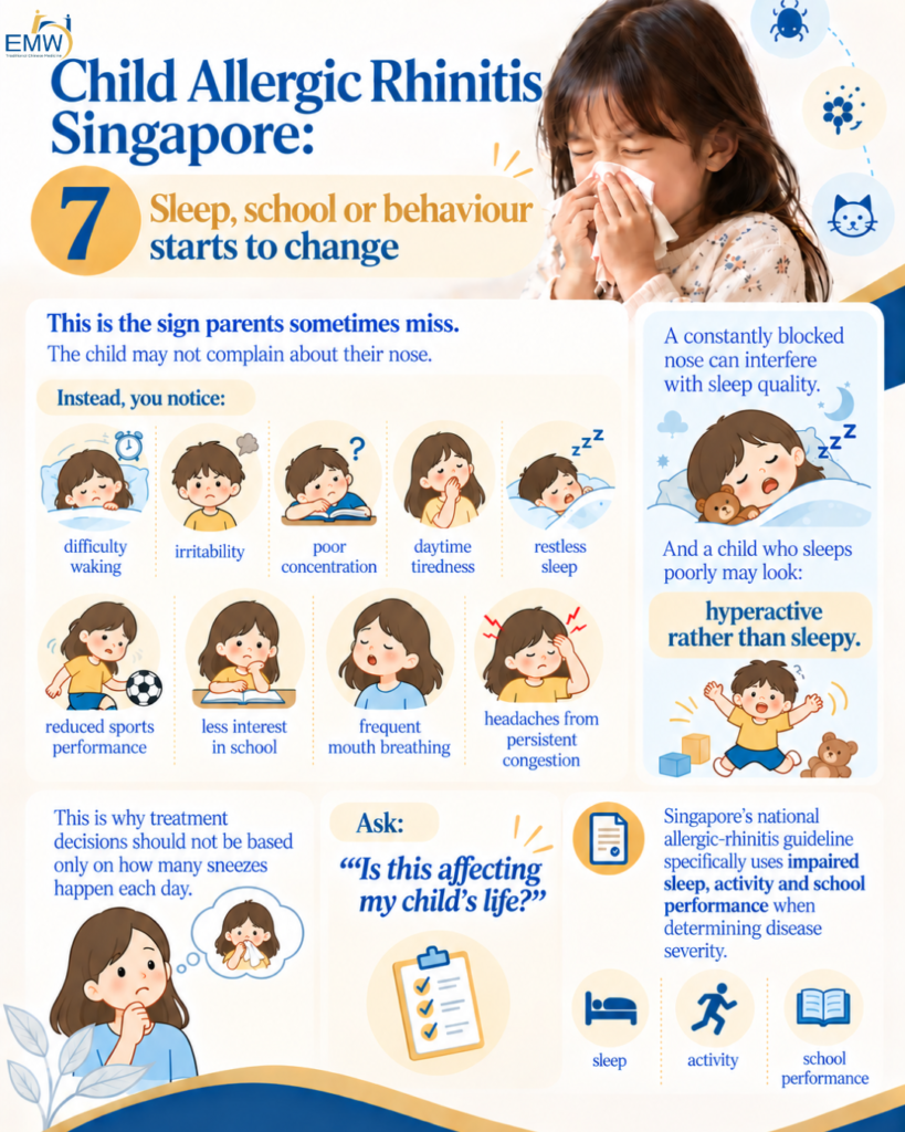 Sleep, school or behaviour starts to change