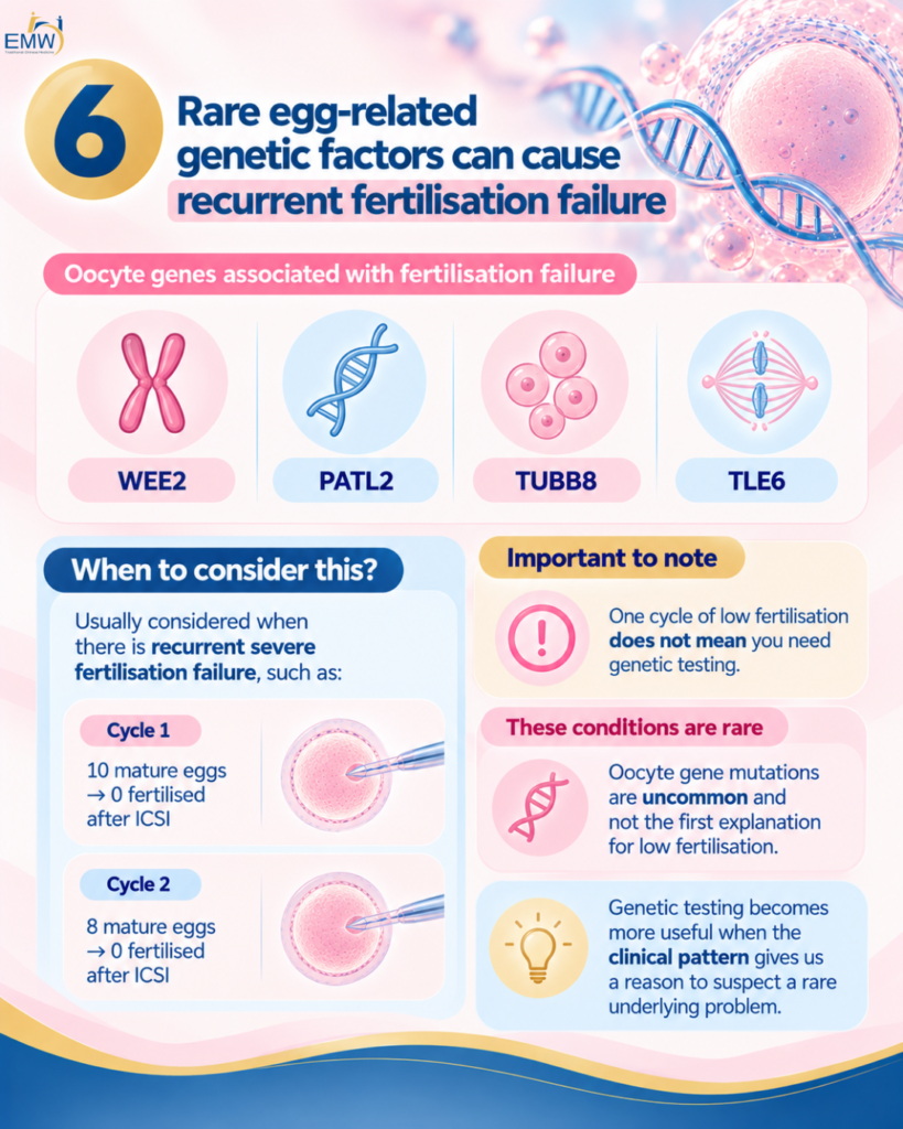 Rare egg-related genetic factors can cause recurrent fertilisation failure