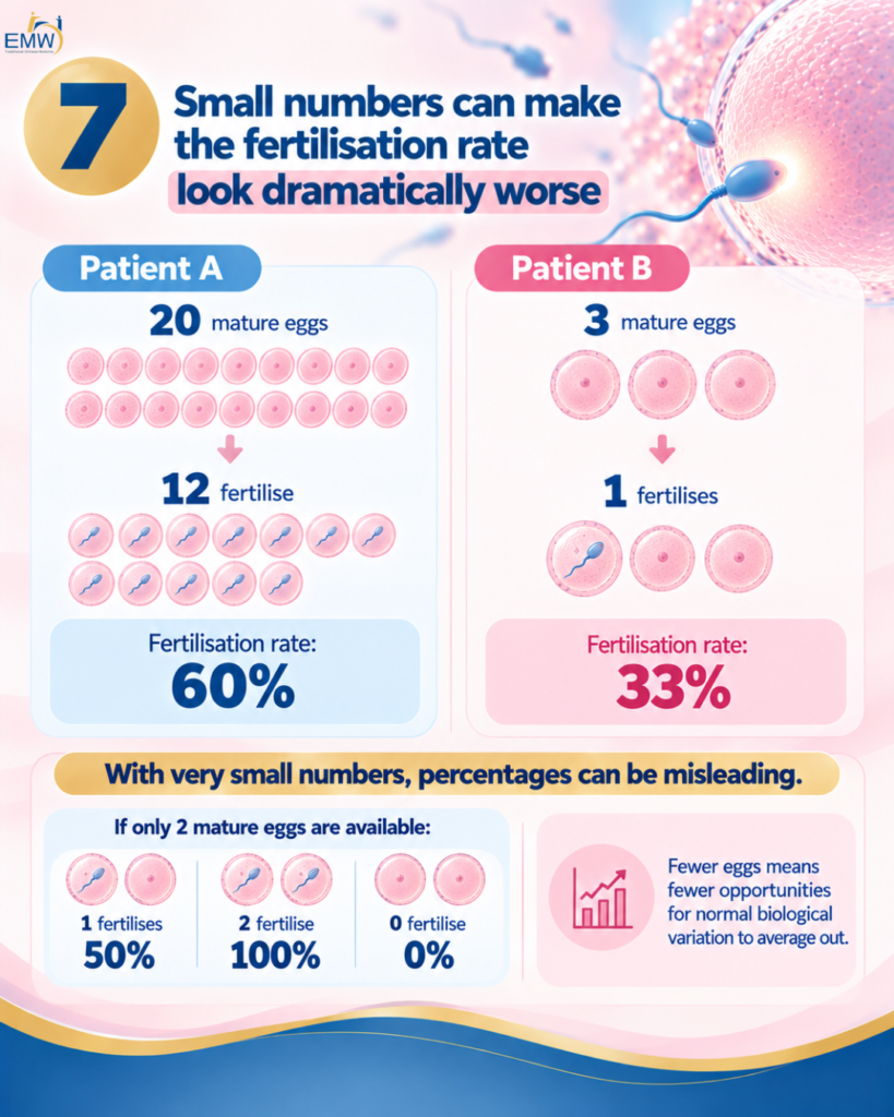 Small numbers can make the fertilisation rate look dramatically worse