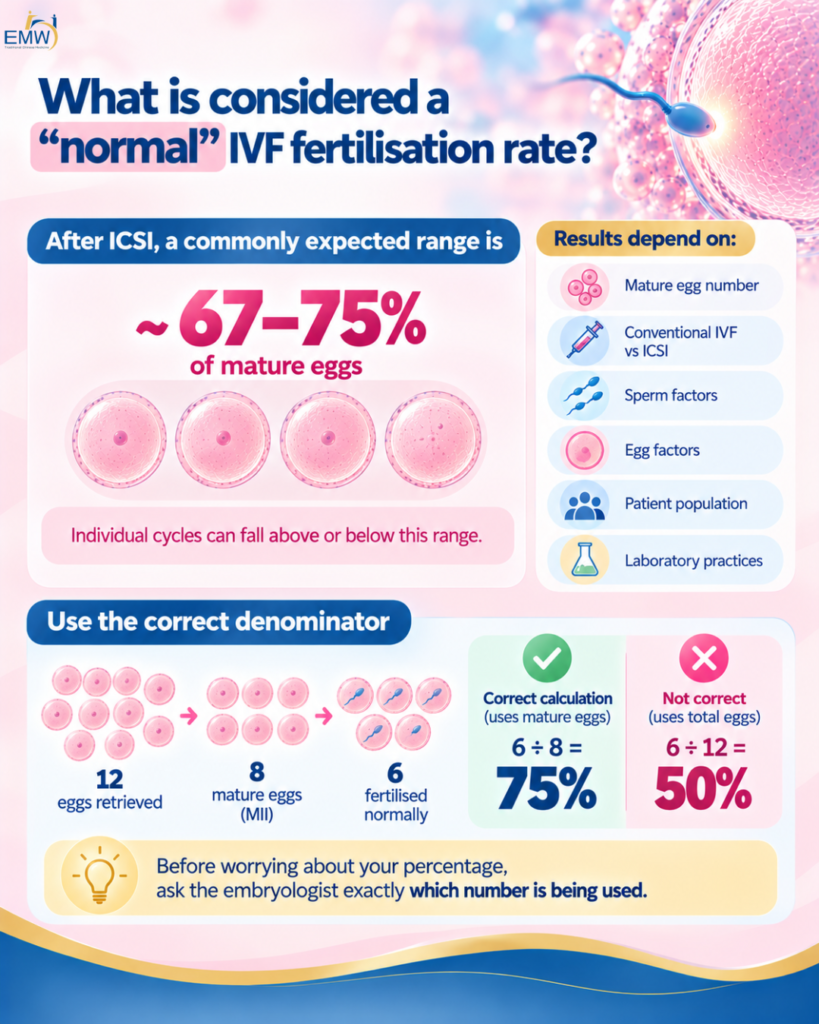 What is considered a normal IVF fertilisation rate