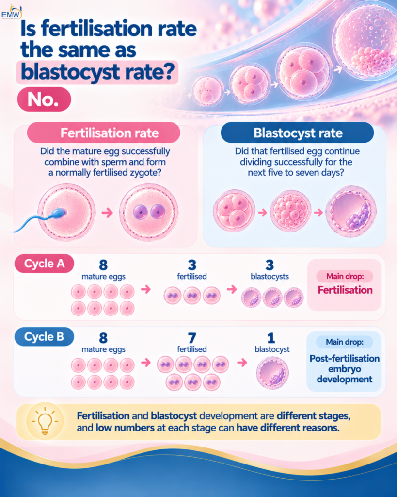 26.10 8.3 Is fertilisation rate the same as blastocyst rate